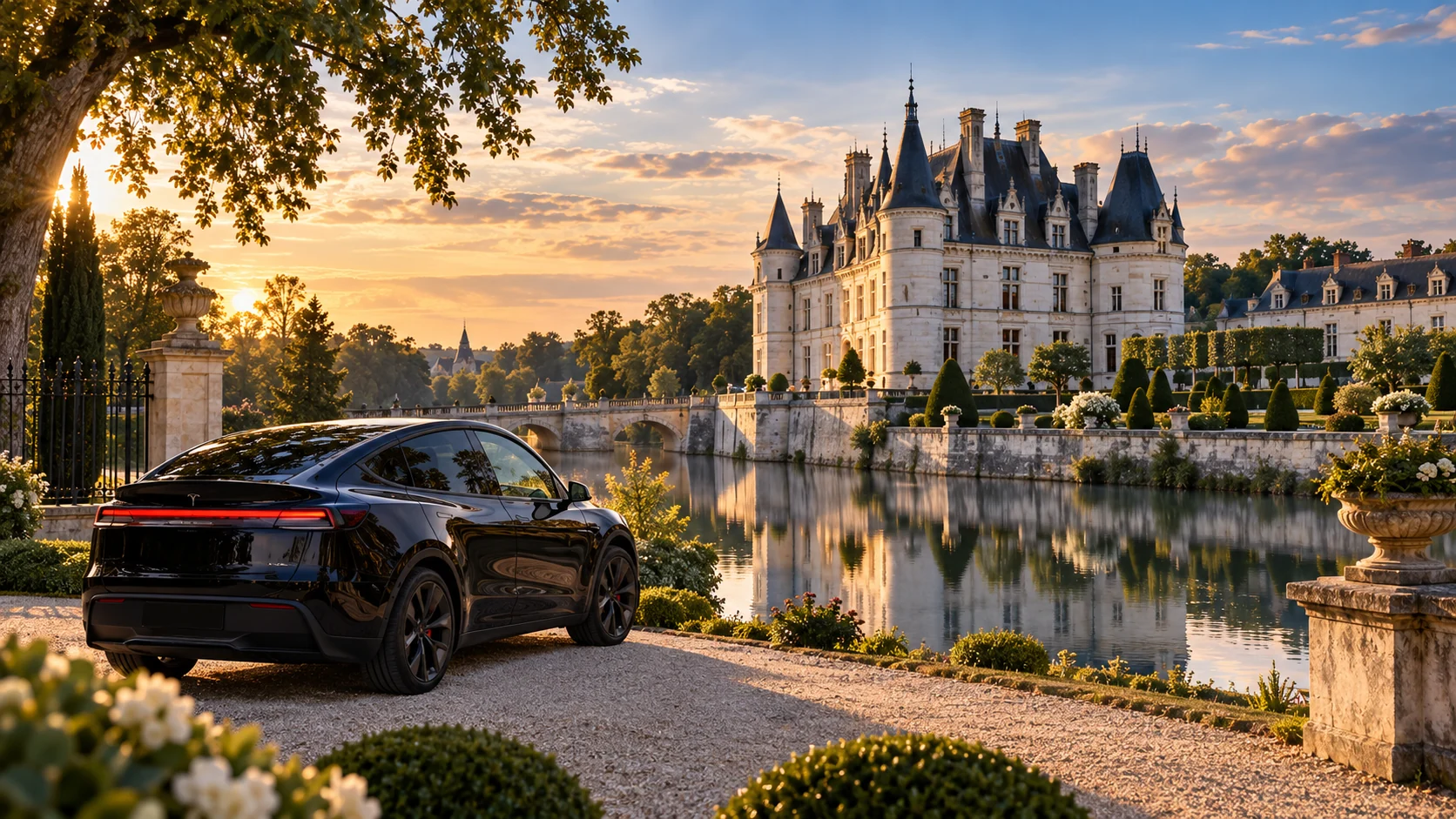 Private Tesla at a Loire Valley château