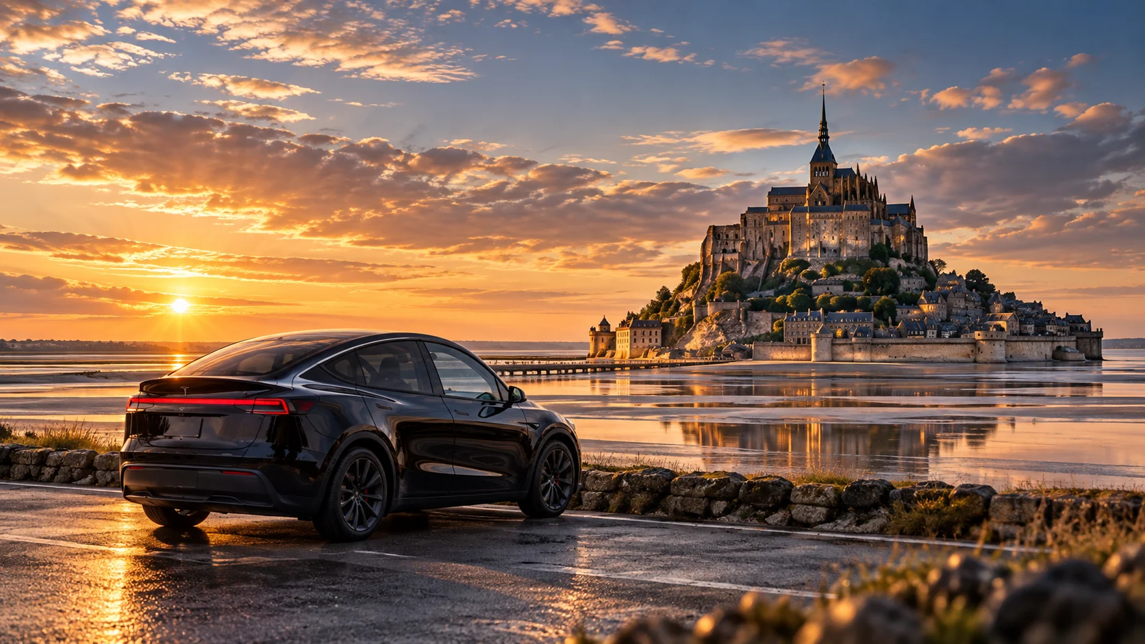 Mont-Saint-Michel at sunset