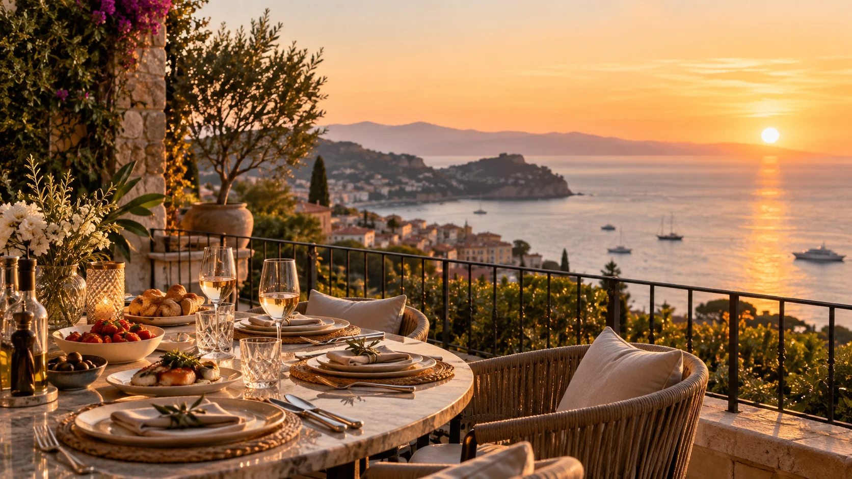 Mediterranean Riviera dining terrace